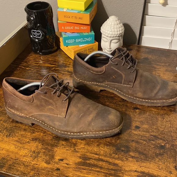 Johnston & Murphy Size 10.5 Mens Sheep Skin leather Lace up Brown Shoes - Picture 1 of 12